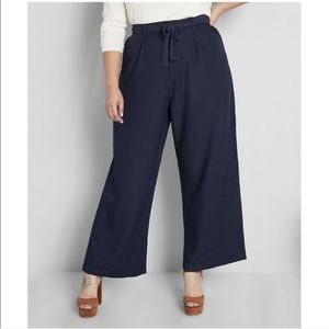COPY - ModCloth Navy The Savannah Wide Leg Pants Waist Tie Sash Pleated Trouser…
